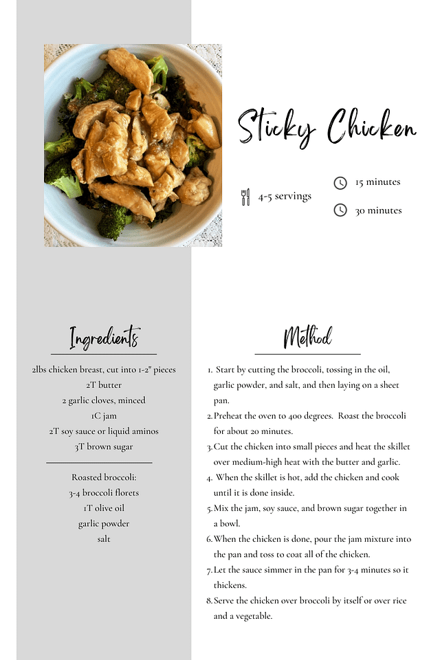 Spring Dinner Idea | Sticky Chicken - Our Busybee Home